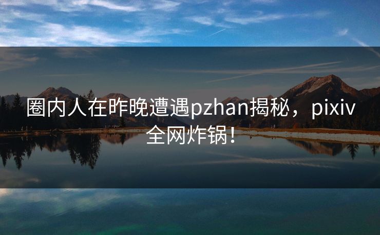 圈内人在昨晚遭遇pzhan揭秘，pixiv全网炸锅！