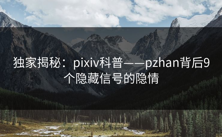 独家揭秘：pixiv科普——pzhan背后9个隐藏信号的隐情