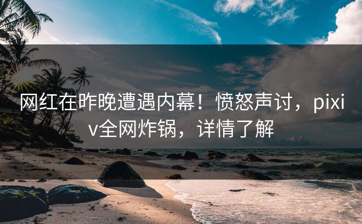 网红在昨晚遭遇内幕！愤怒声讨，pixiv全网炸锅，详情了解
