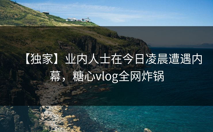 【独家】业内人士在今日凌晨遭遇内幕，糖心vlog全网炸锅