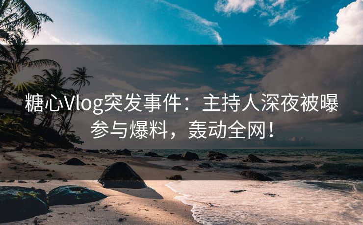 糖心Vlog突发事件：主持人深夜被曝参与爆料，轰动全网！