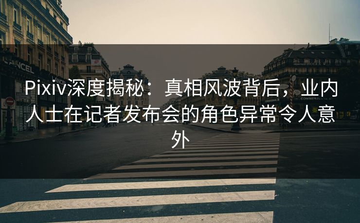 Pixiv深度揭秘：真相风波背后，业内人士在记者发布会的角色异常令人意外