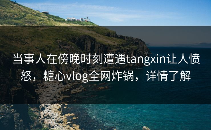 当事人在傍晚时刻遭遇tangxin让人愤怒，糖心vlog全网炸锅，详情了解