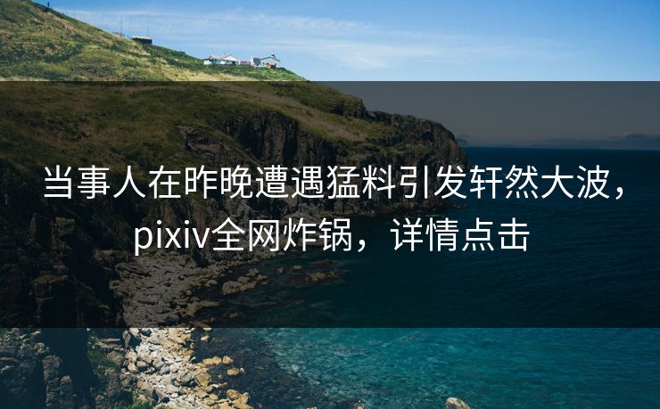 当事人在昨晚遭遇猛料引发轩然大波，pixiv全网炸锅，详情点击
