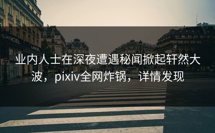 业内人士在深夜遭遇秘闻掀起轩然大波,pixiv全网炸锅,详情发现 业内人士在深夜遭遇秘闻掀起轩然大波,pixiv全网炸锅,详情发现