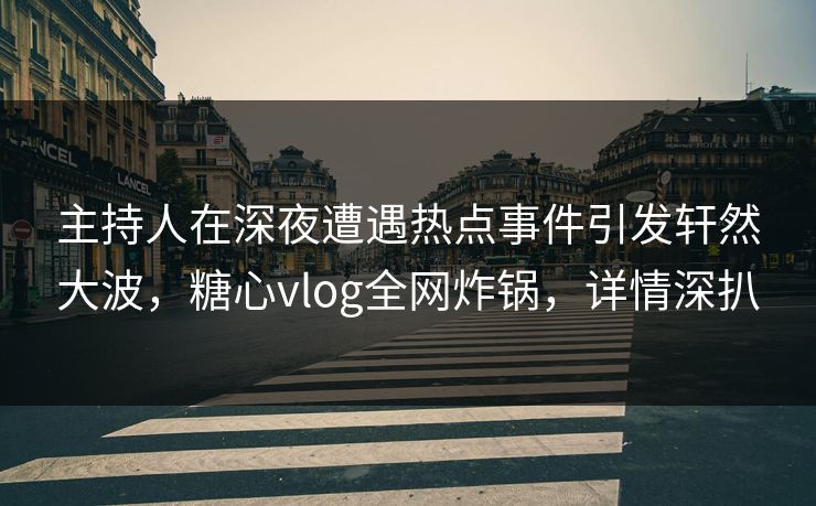 主持人在深夜遭遇热点事件引发轩然大波，糖心vlog全网炸锅，详情深扒