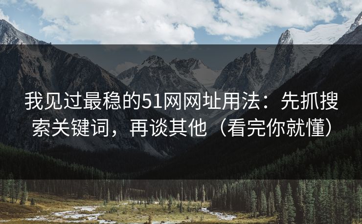我见过最稳的51网网址用法:先抓搜索关键词,再谈其他(看完你就懂) 我见过最稳的51网网址用法:先抓搜索关键词,再谈其他(看完你就懂)